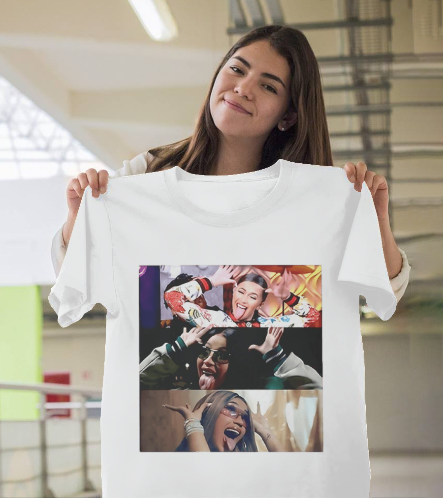 Cardi B Fun Iconic Expressions Collage T-Shirt