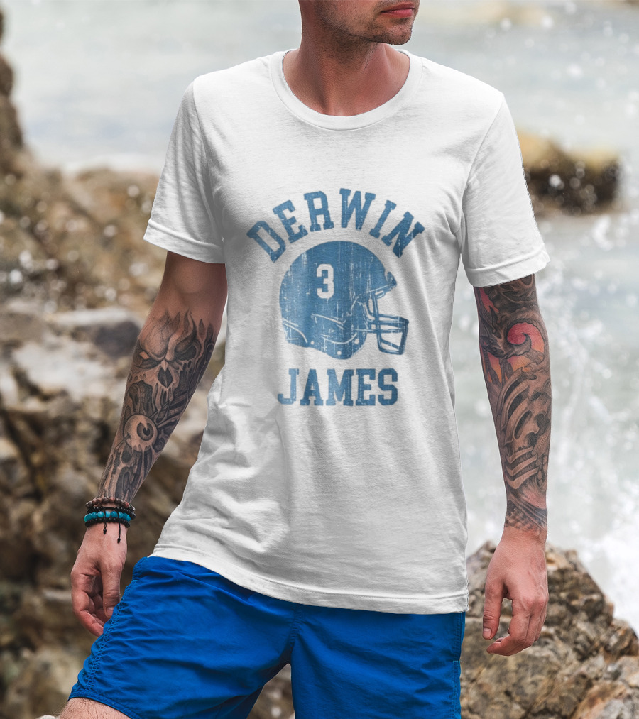 Derwin James Number 3 Distressed American Football Helmet T-Shirt