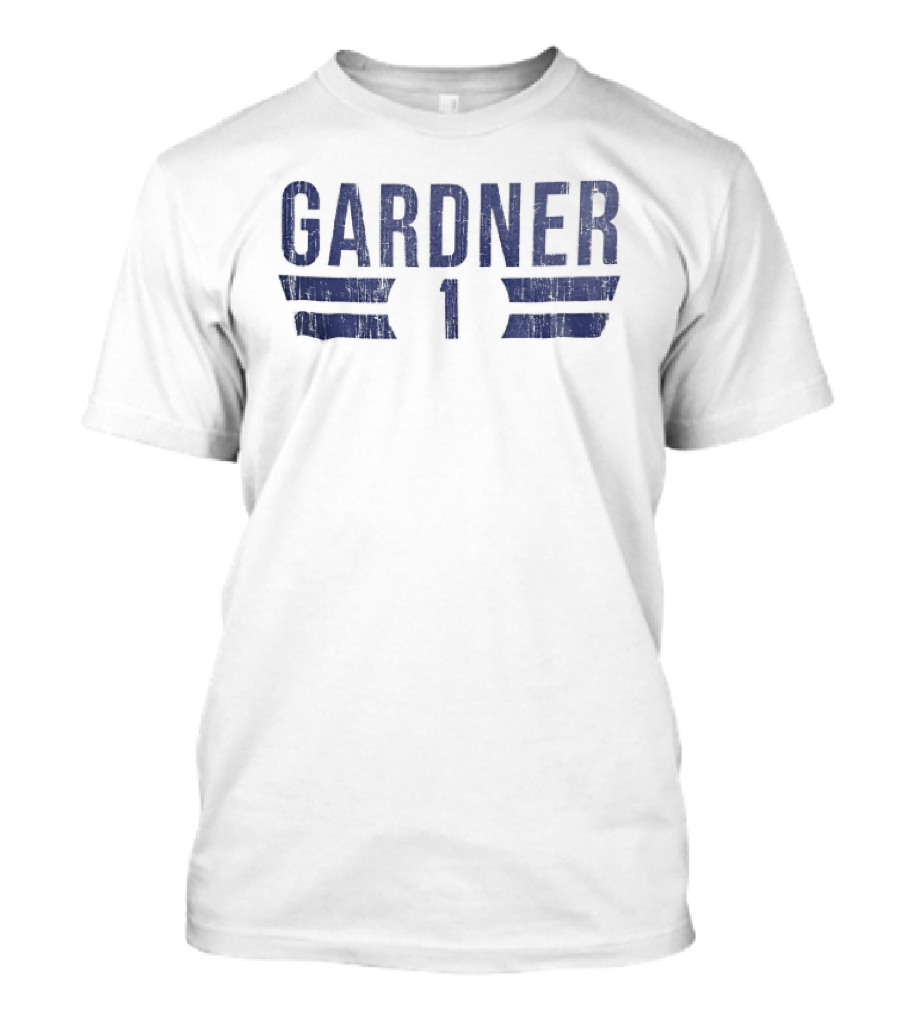 Gardner 1 Distressed Blue Block Horizontal Stripes T-Shirt