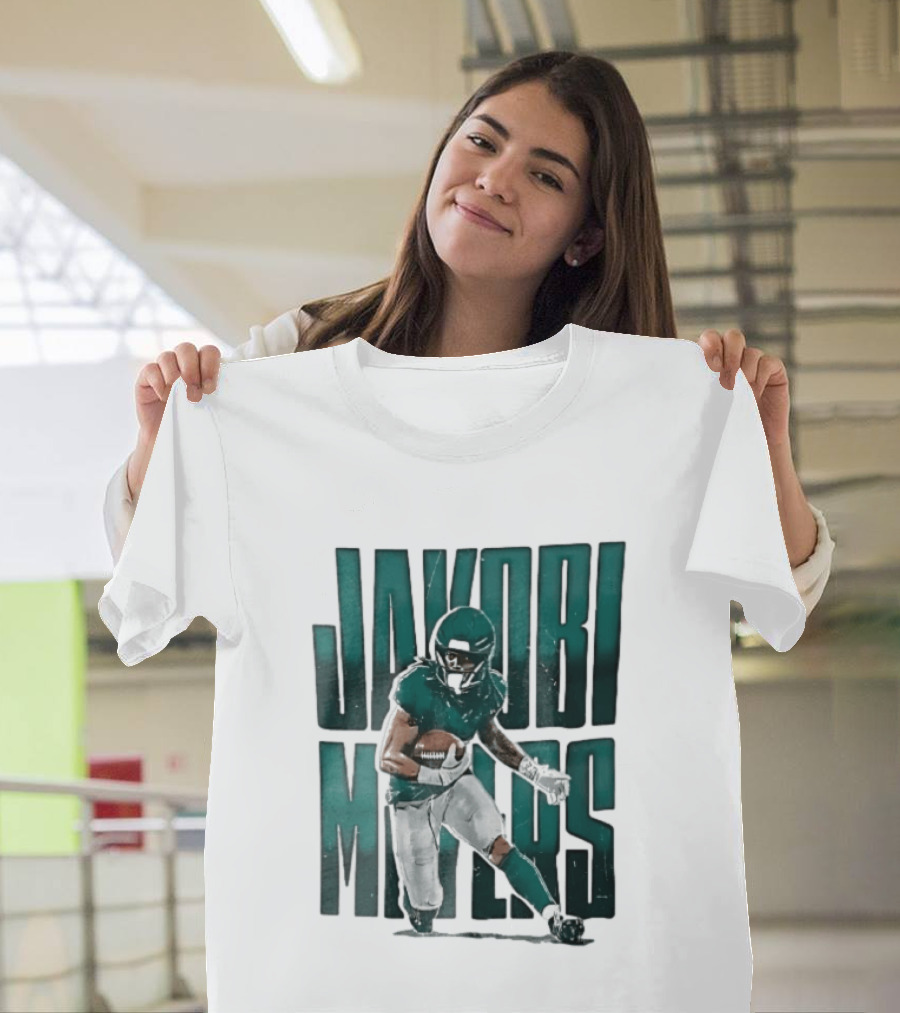 Jakobi Meyers Football Player Carrying Ball Distressed T-Shirt