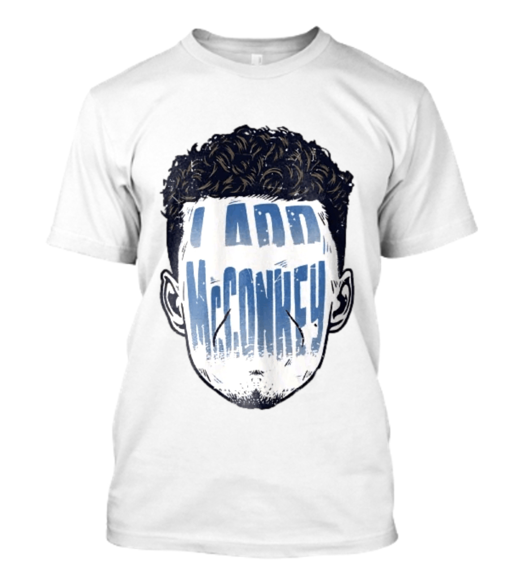 Ladd McConkey Curly Hair Face T-Shirt