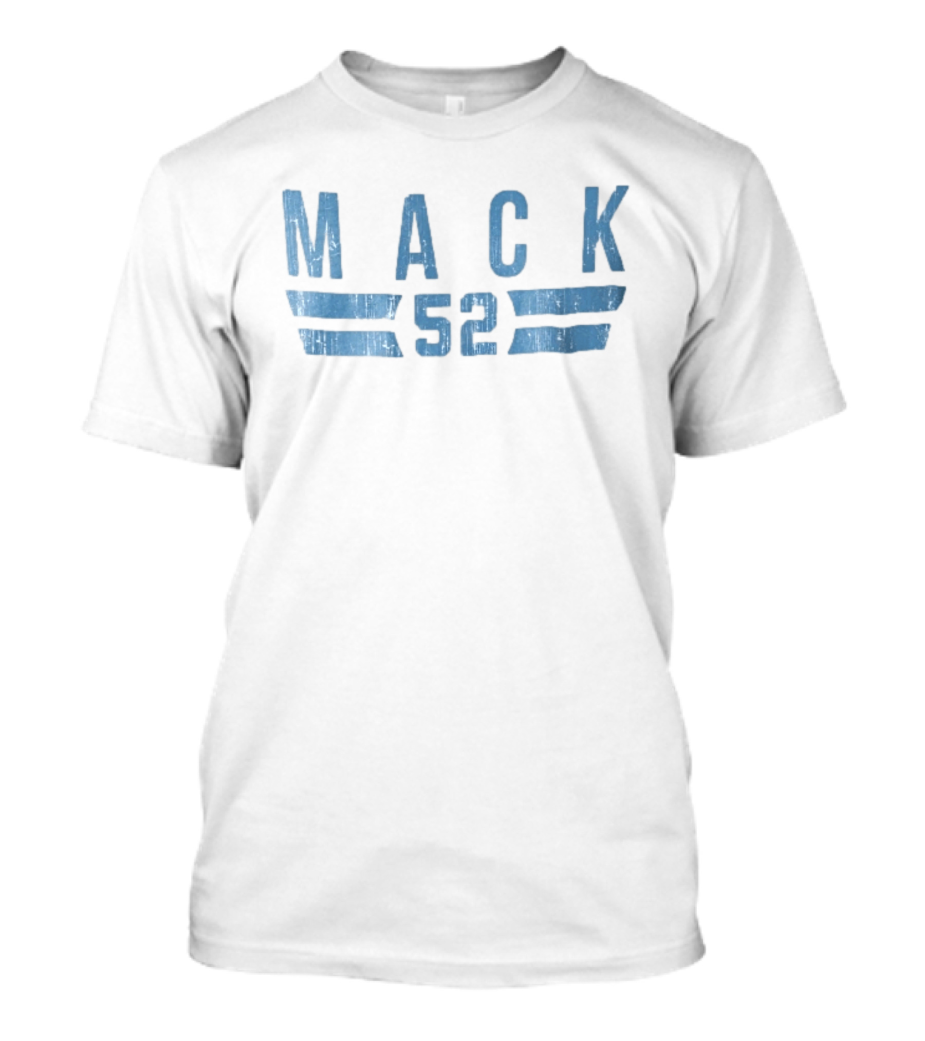 Mack 52 Distressed Blue Vintage Style Double Horizontal Stripes T-Shirt