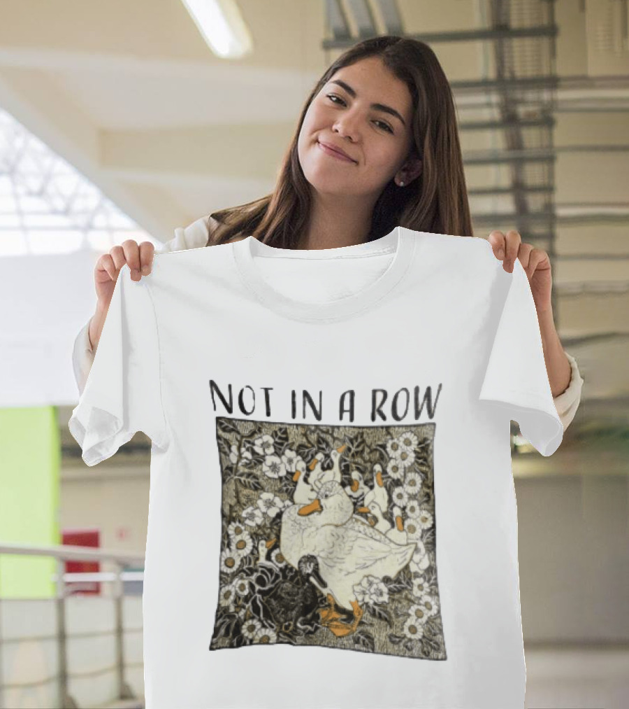 Not In A Row Ducks Floral Pattern Botanical T-Shirt