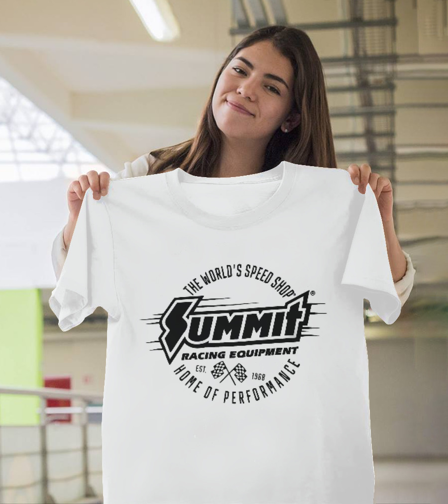 Summit Racing Equipment Est 1968 The Worlds Speed Shop Home Of Performance Checkered Flags T-Shirt