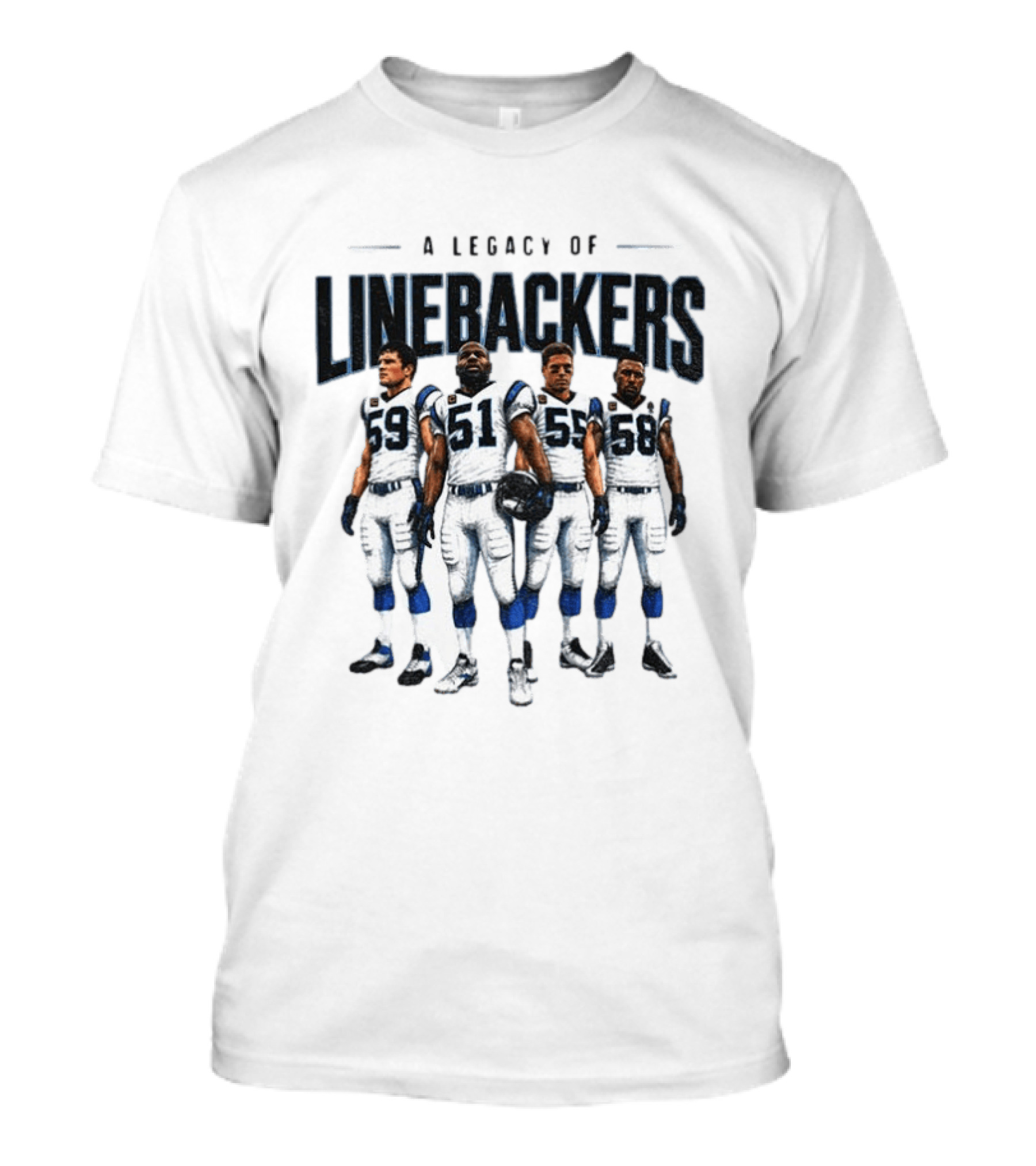 A Legacy Of Linebackers Carolina Panthers Luke Kuechly Sam Mills Dan Morgan Thomas Davis T-Shirt