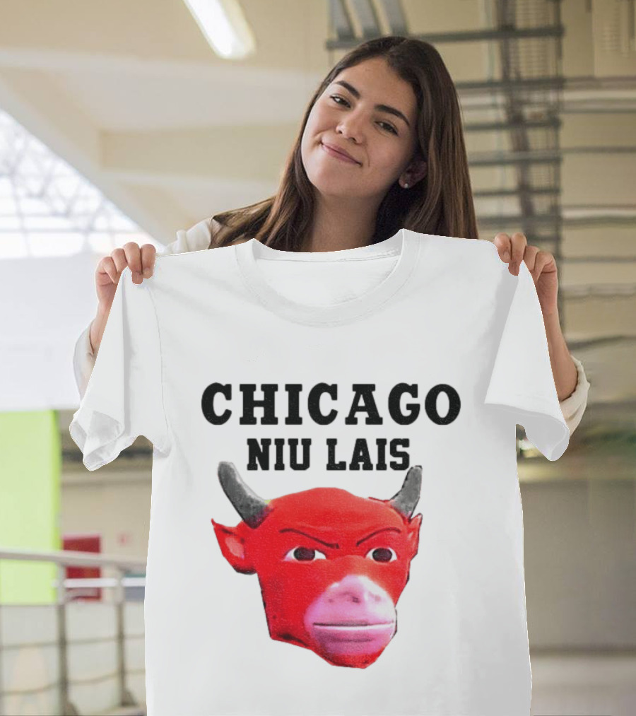 Chicago Bulls Niu Lais Red Bull Head T-Shirt