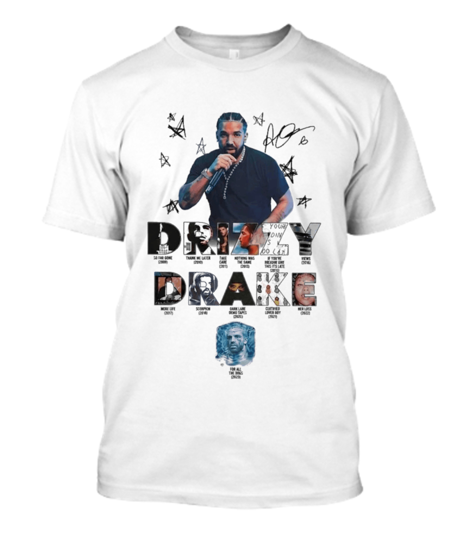 Drake Drizzy Album Titles Collage Hip Hop Artist Montage T-Shirt