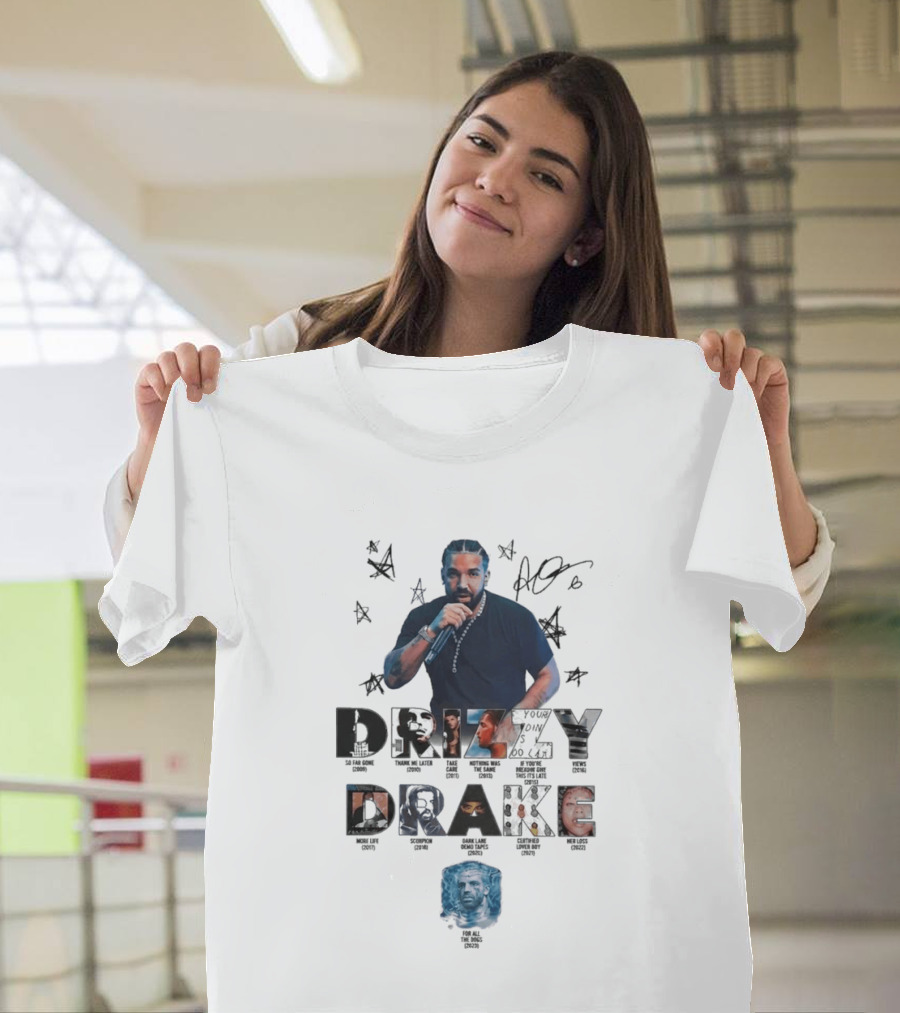 Drake Drizzy Album Titles Collage Hip Hop Artist Montage T-Shirt
