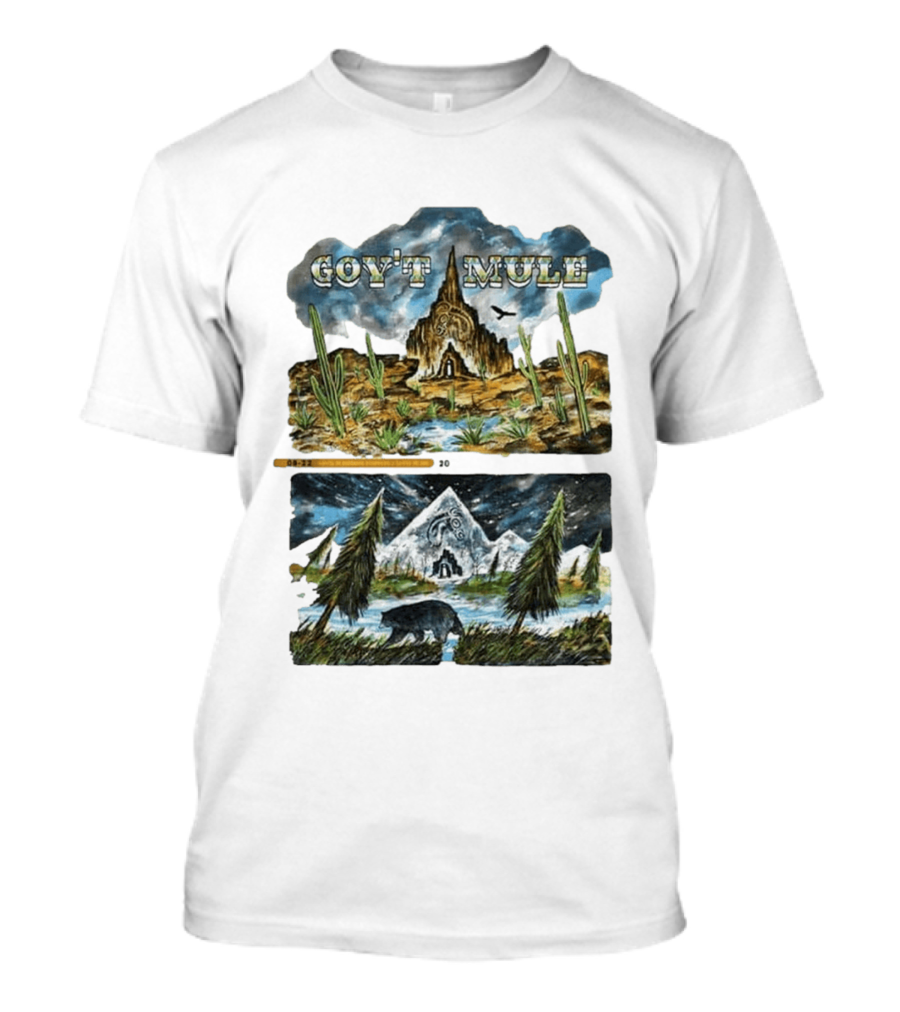 Govt Mule Two Night Kicking In Your Stall 2026 Santa Fe Aug 22 Vail Aug 23 Desert Scene Bear Mountain T-Shirt