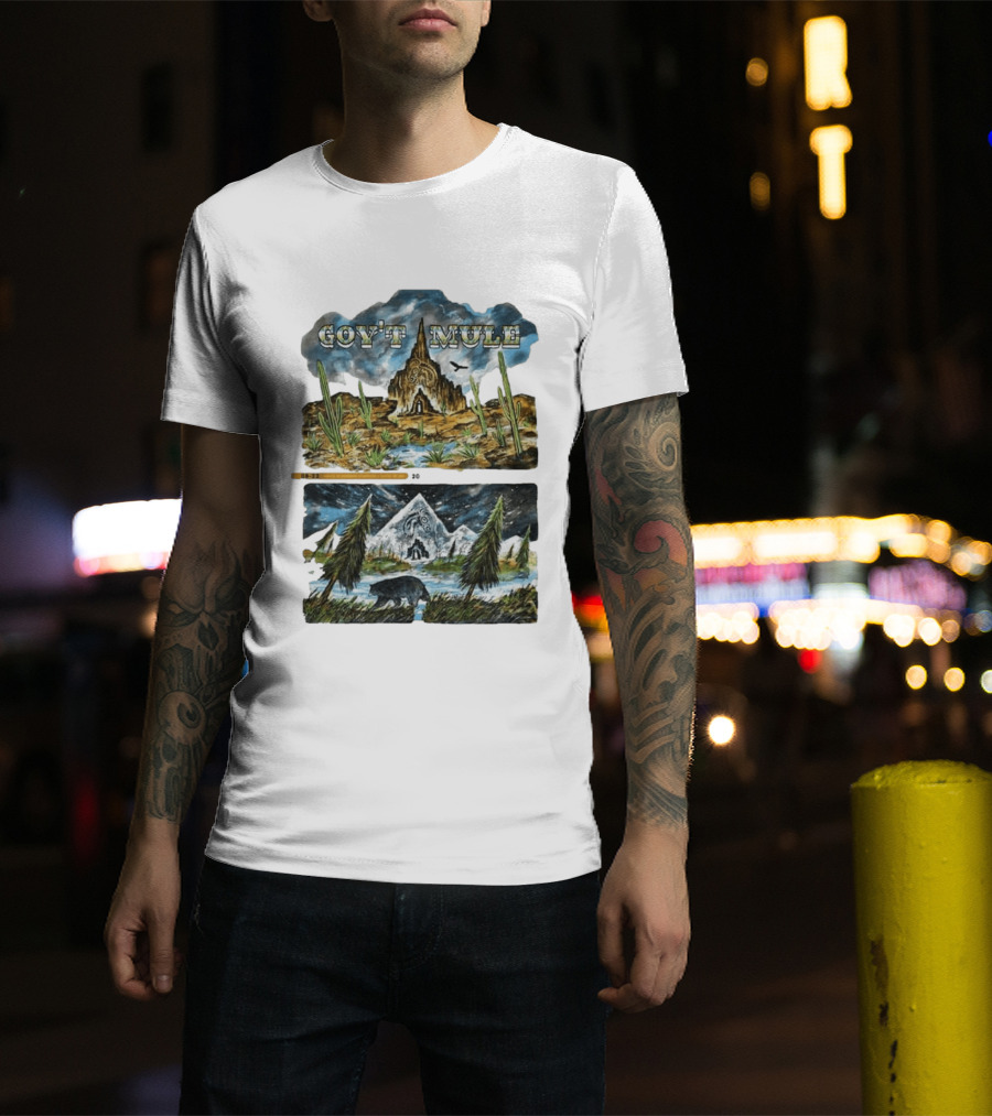 Govt Mule Two Night Kicking In Your Stall 2026 Santa Fe Aug 22 Vail Aug 23 Desert Scene Bear Mountain T-Shirt