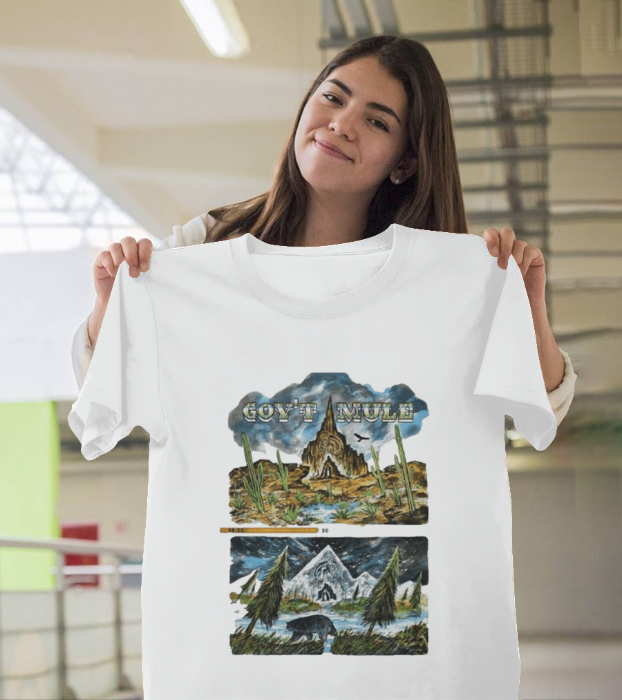 Govt Mule Two Night Kicking In Your Stall 2026 Santa Fe Aug 22 Vail Aug 23 Desert Scene Bear Mountain T-Shirt