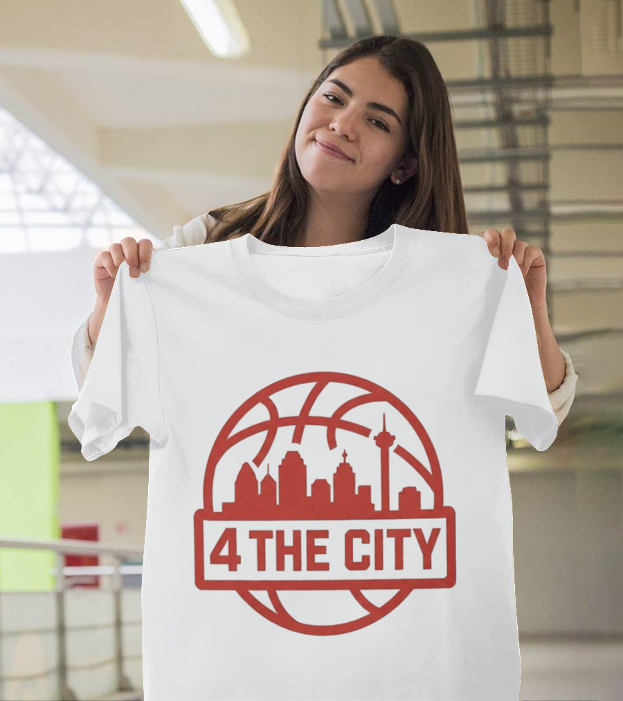 Kingston Flemings Basketball City Skyline 4 The City T-Shirt