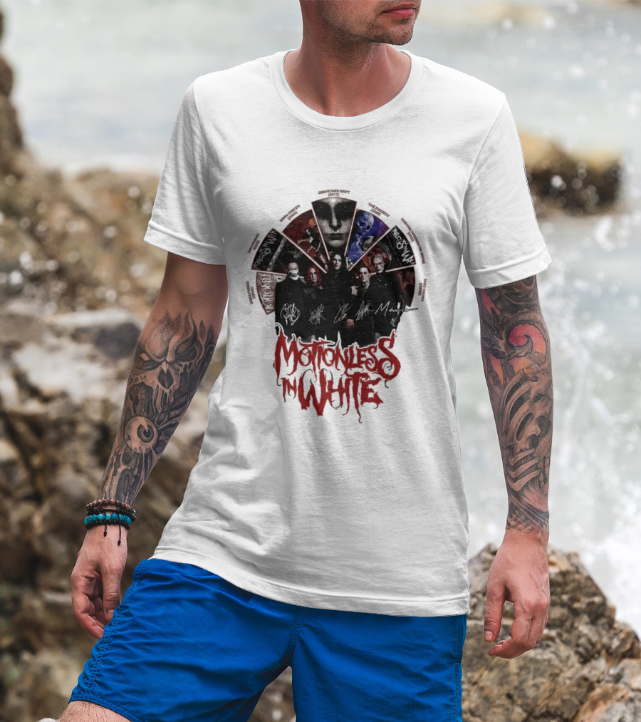 Motionless In White Band Album Art Collage Wheel T-Shirt