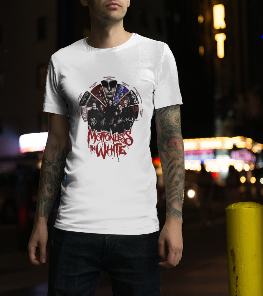 Motionless In White Band Album Art Collage Wheel T-Shirt