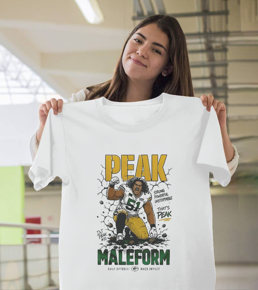Peak Maleform Green Bay Packers #61 Strong Powerful Unstoppable T-Shirt