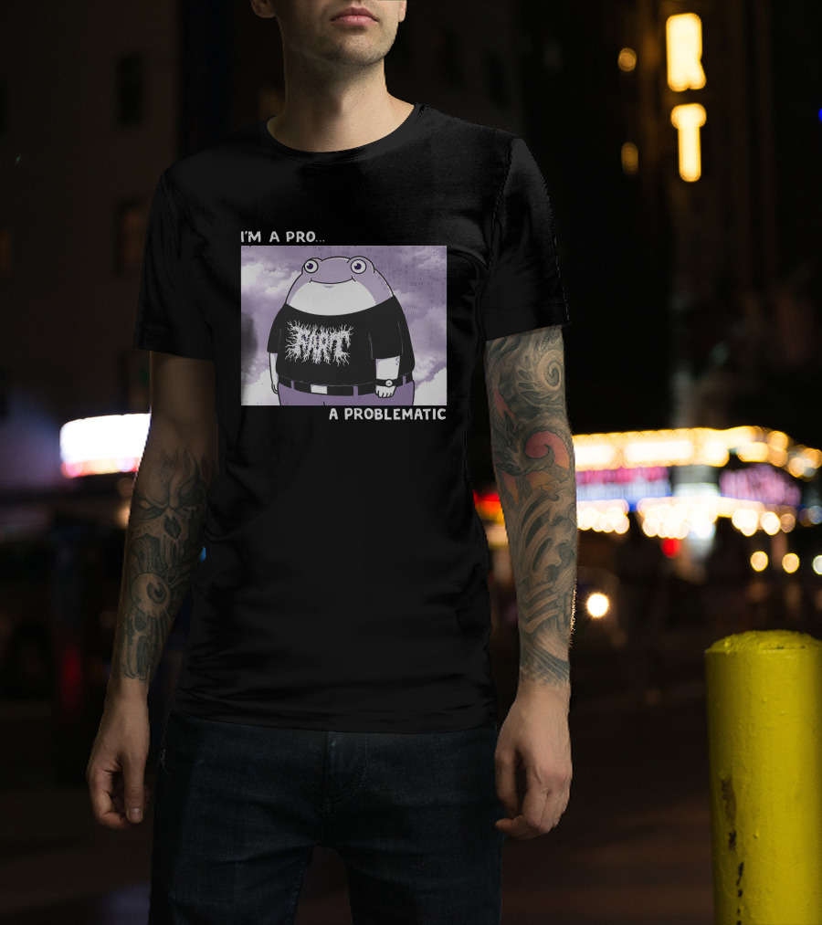 I'm A Pro A Problematic Frog Meme Binary Code Cloudy T-Shirt