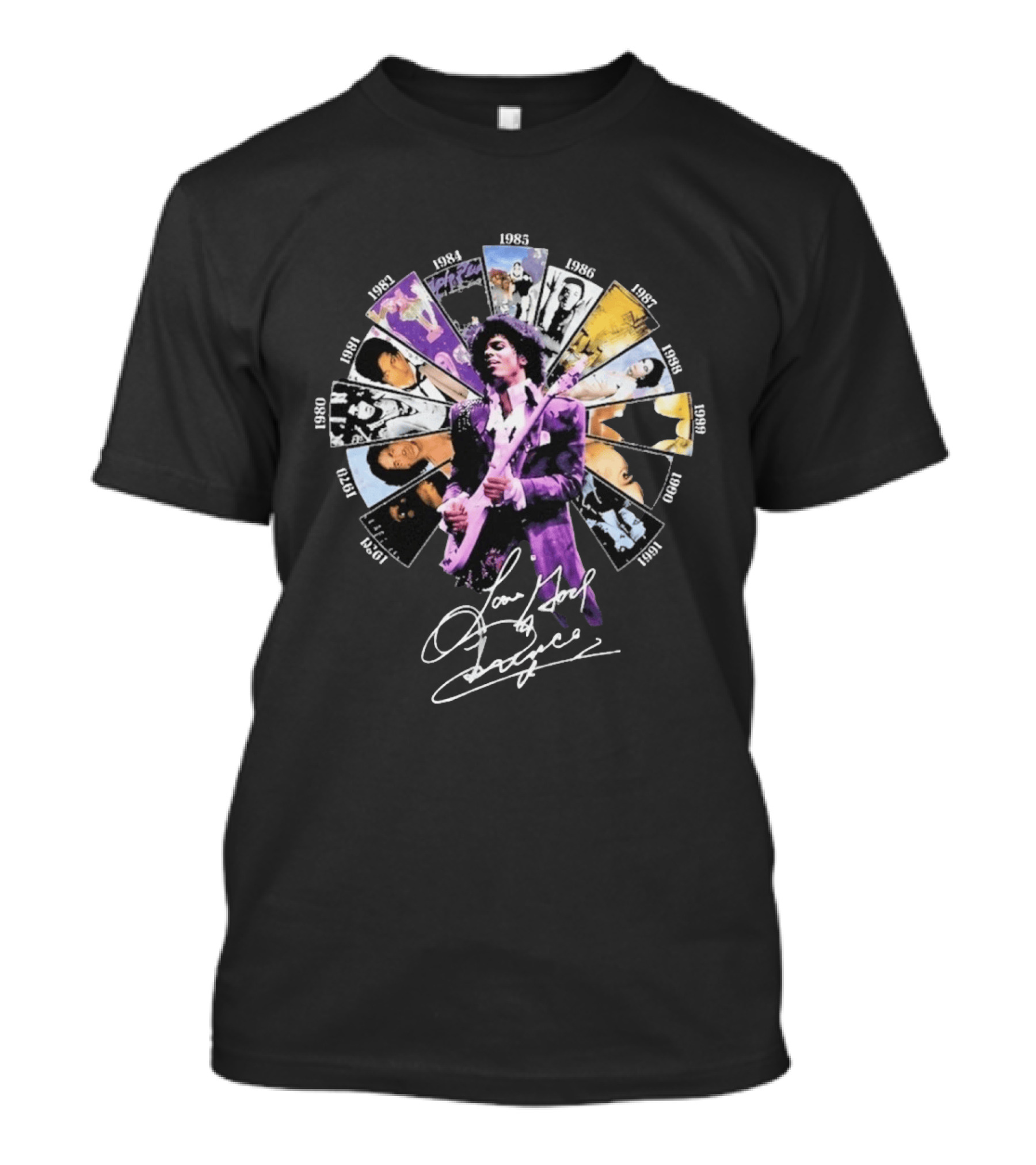 Prince Albums Wheel 1999 Love God Music Legend T-Shirt