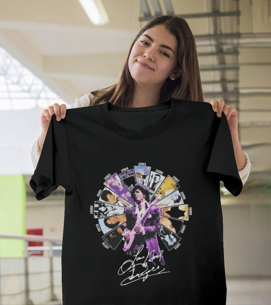 Prince Albums Wheel 1999 Love God Music Legend T-Shirt