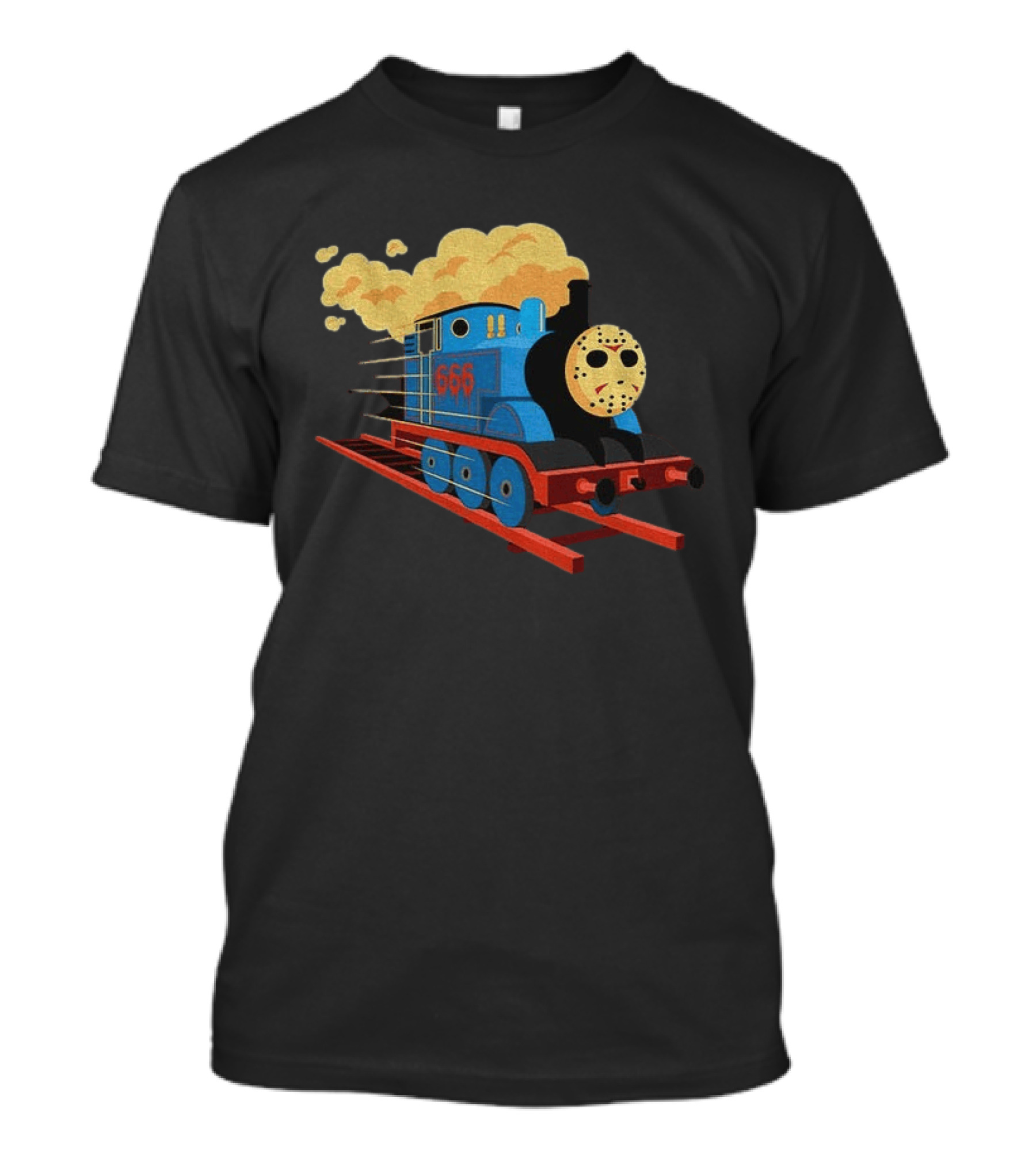 Thomas The Tank Engine Jason Voorhees Mask 666 Railway To Hell T-Shirt