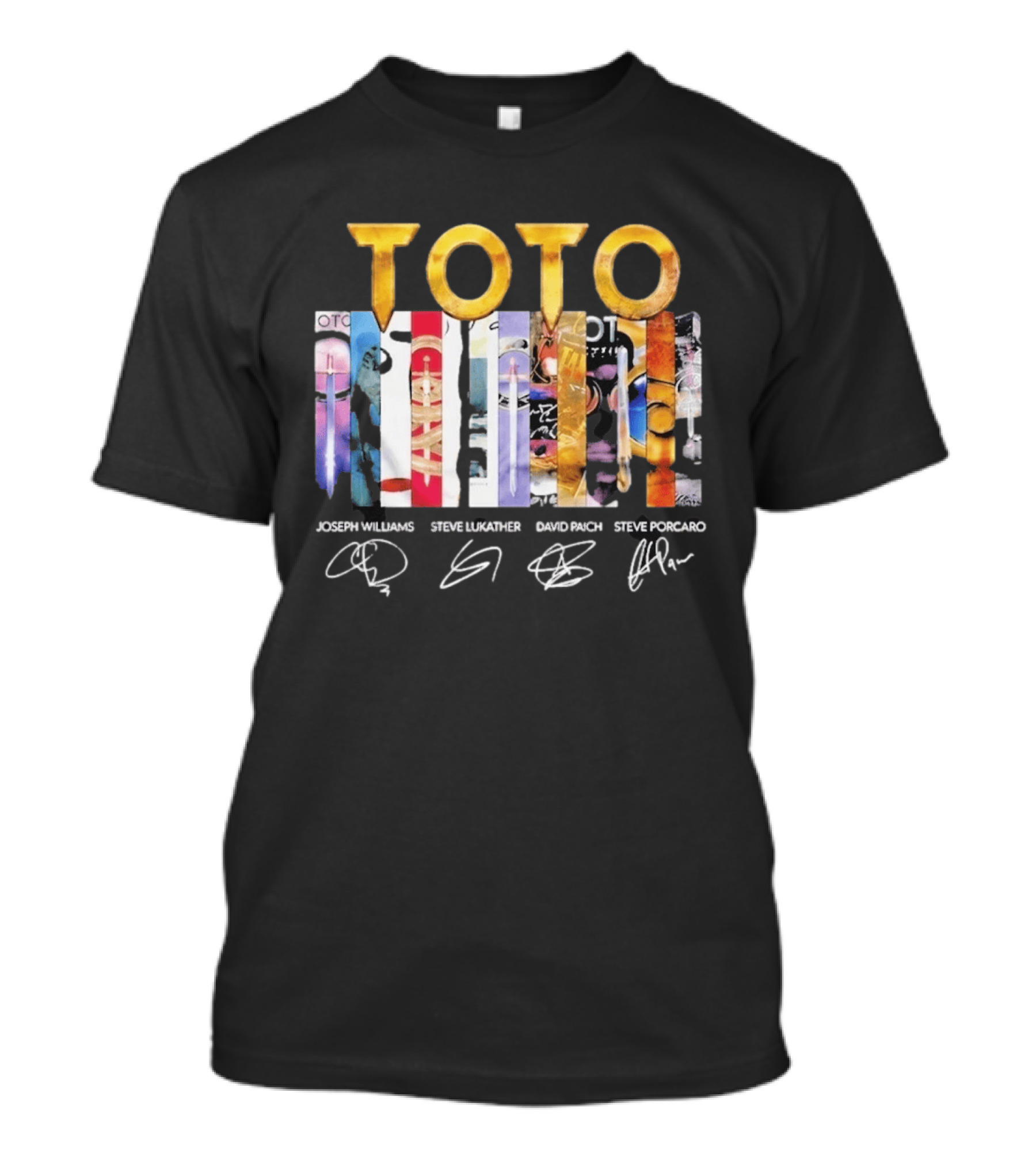 TOTO Band Discography Joseph Williams Steve Lukather David Paich Steve Porcaro Signatures Rock T-Shirt
