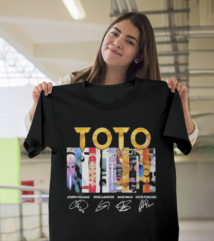 TOTO Band Discography Joseph Williams Steve Lukather David Paich Steve Porcaro Signatures Rock T-Shirt