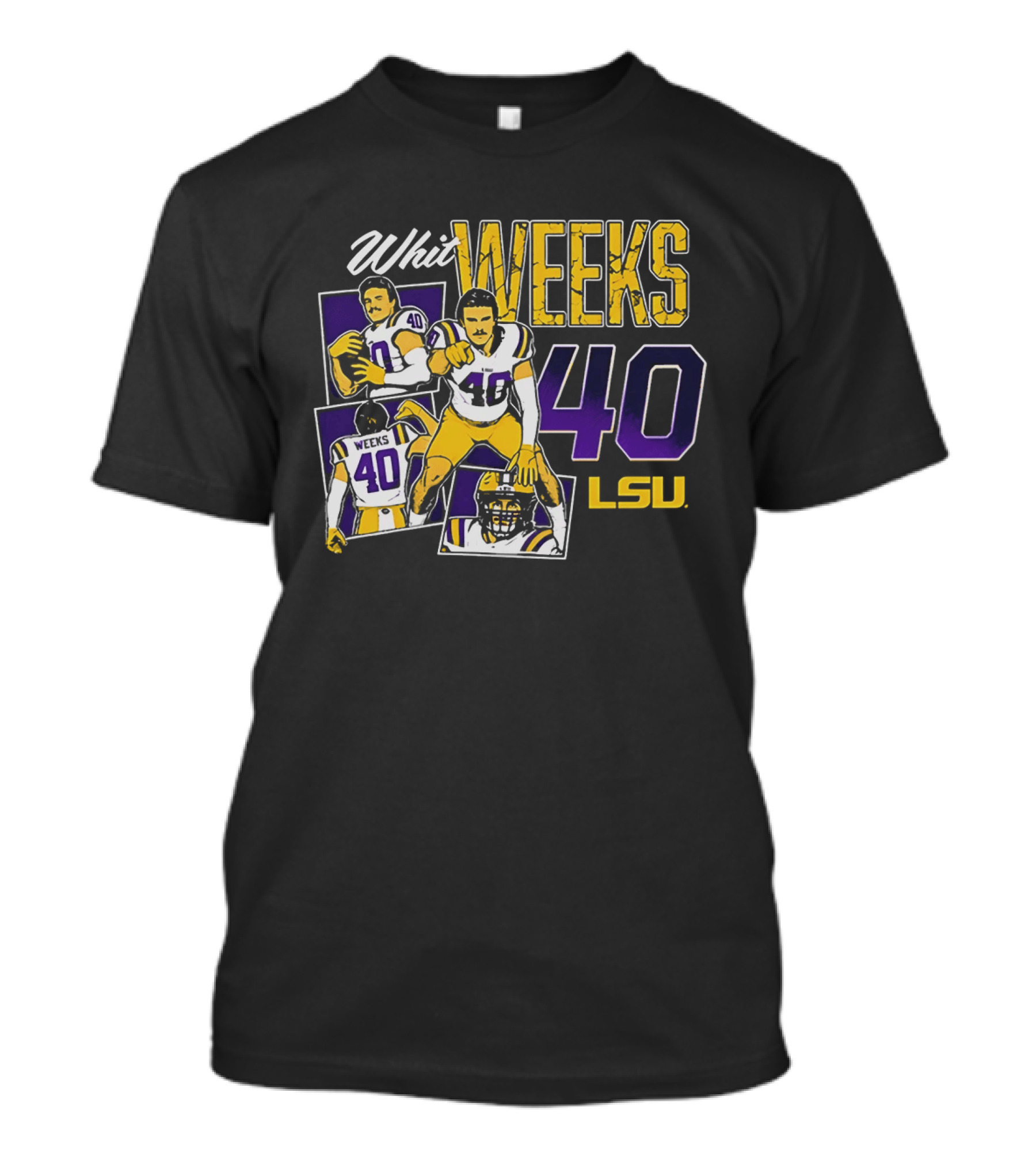 Whit Weeks LSU Tigers Number 40 College Football Collage T-Shirt