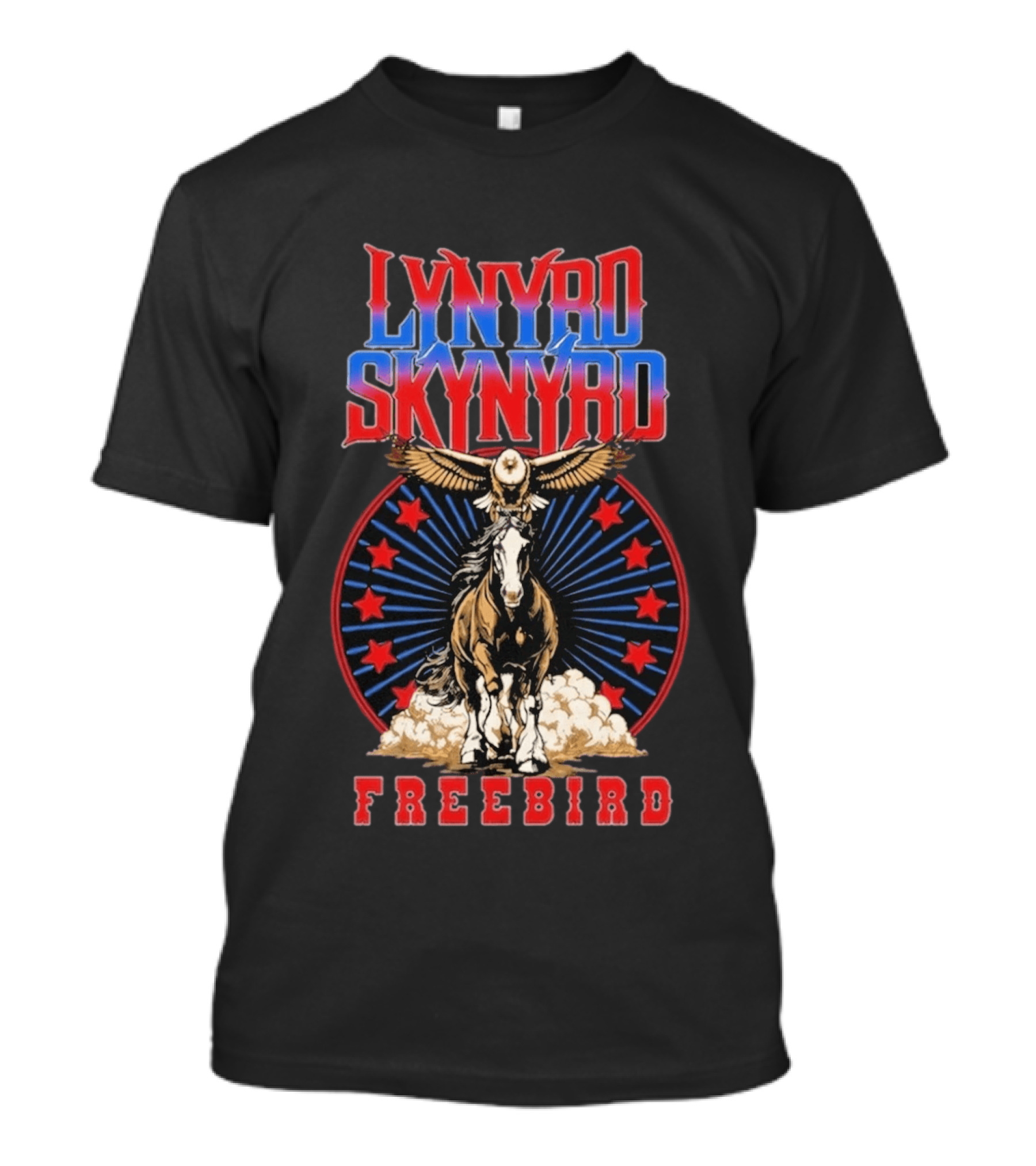 Lynyrd Skynyrd Freebird Eagle Horse Red Stars T-Shirt