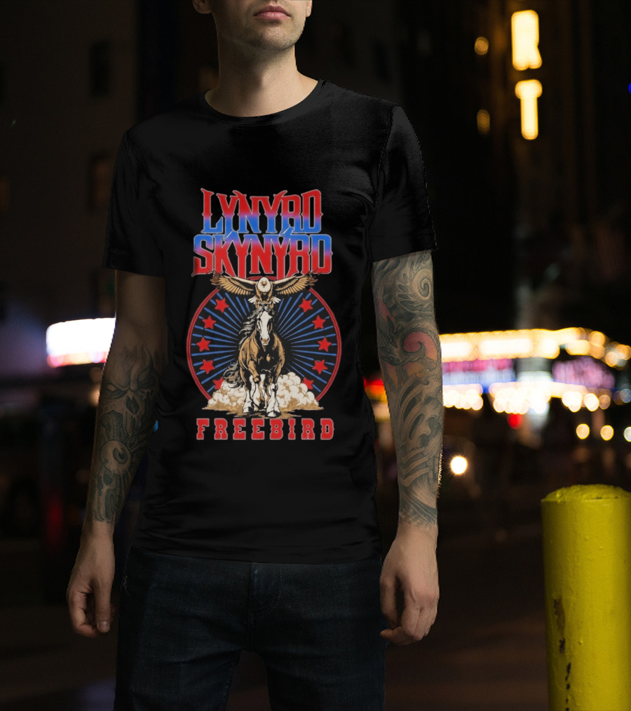 Lynyrd Skynyrd Freebird Eagle Horse Red Stars T-Shirt