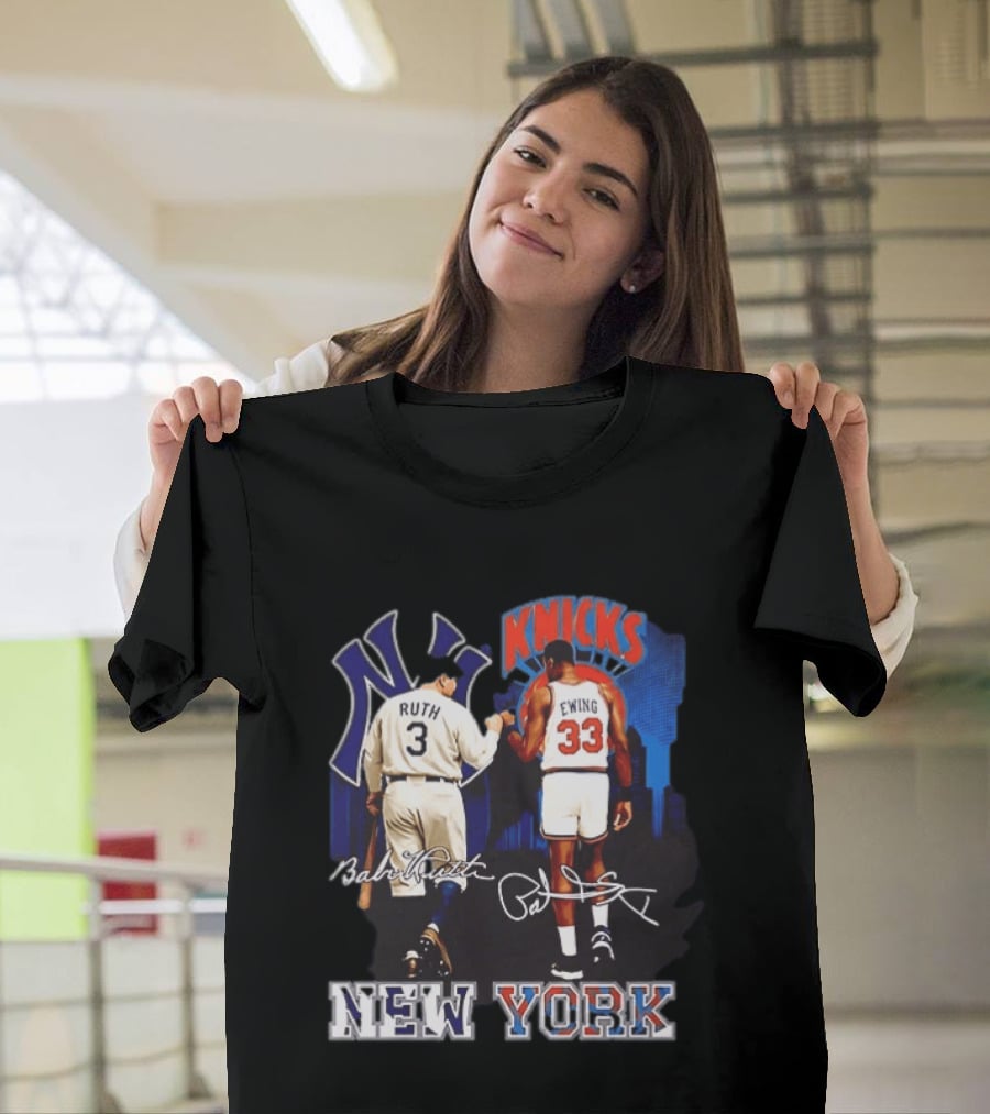 New York Ruth Ewing Yankees Knicks Legends T-Shirt