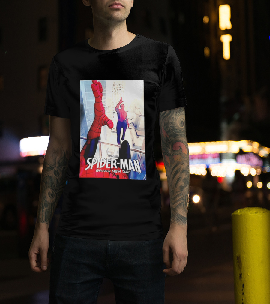 Marvel Spider Man Brand New Day High Five Scene T-Shirt