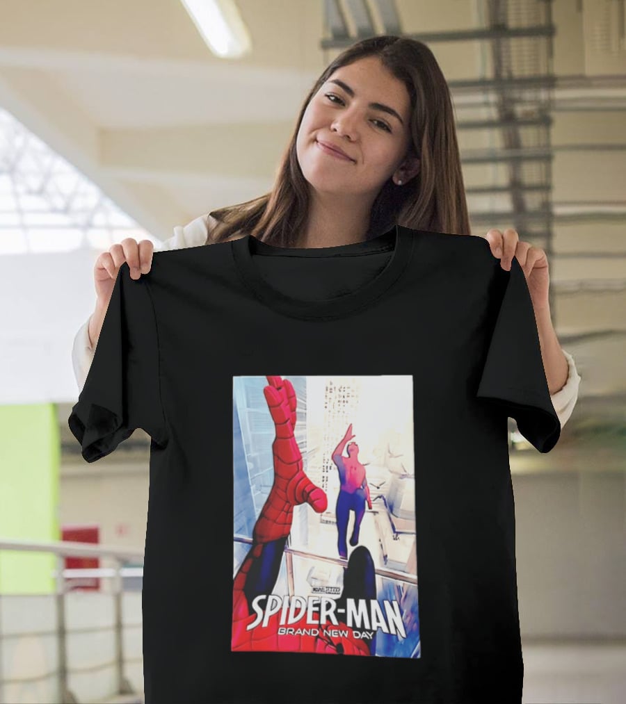 Marvel Spider Man Brand New Day High Five Scene T-Shirt