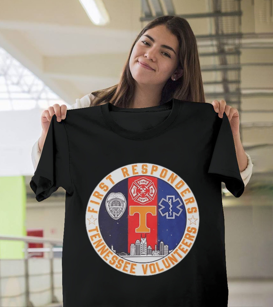 Tennessee Volunteers First Responders Police Fire EMS Skyline T-Shirt