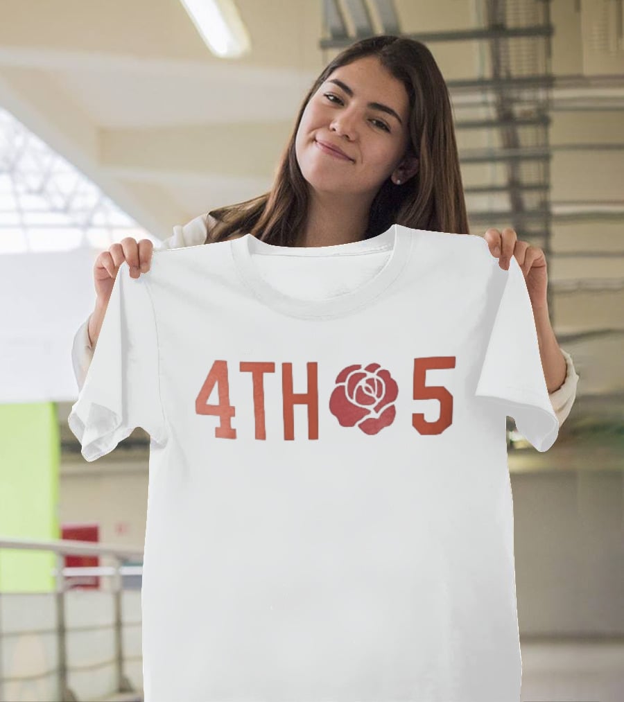 4th 5 Red Rose Varsity Athleisure Block Numbers T-Shirt