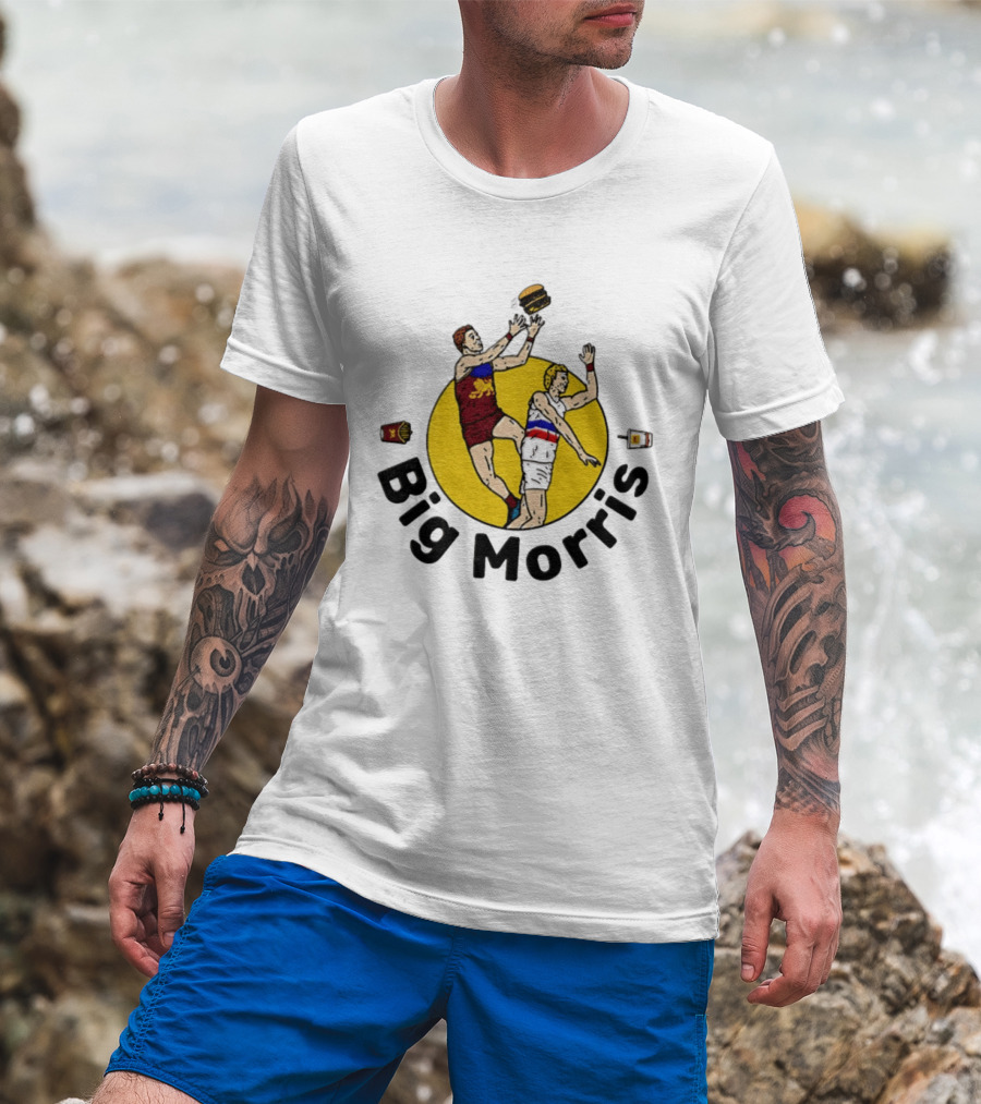 Big Morris Brisbane Lions AFL Australian Rules Football Player Burger Jump T-Shirt