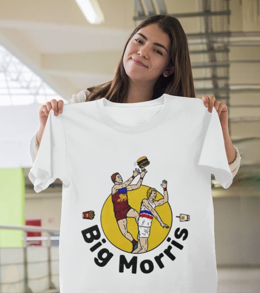 Big Morris Brisbane Lions AFL Australian Rules Football Player Burger Jump T-Shirt