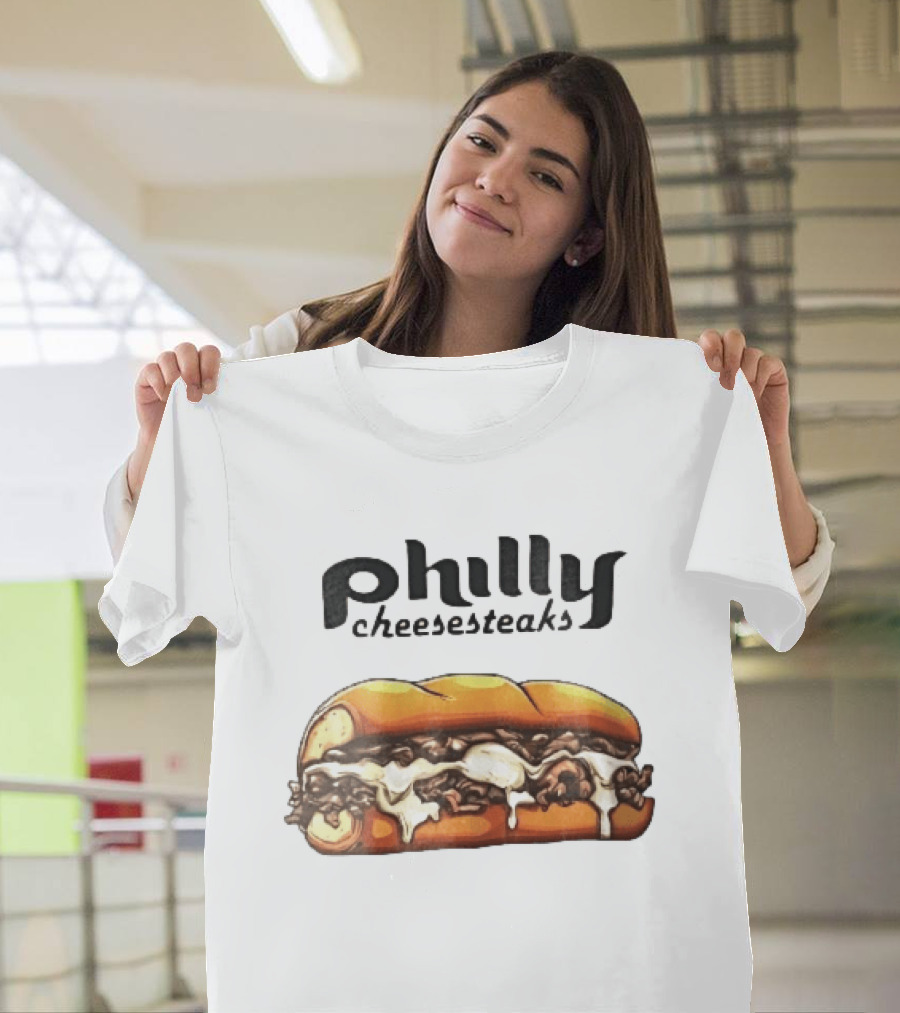 Philly Cheesesteaks Cartoon Beef Hoagie Melted Provolone Sandwich T-Shirt