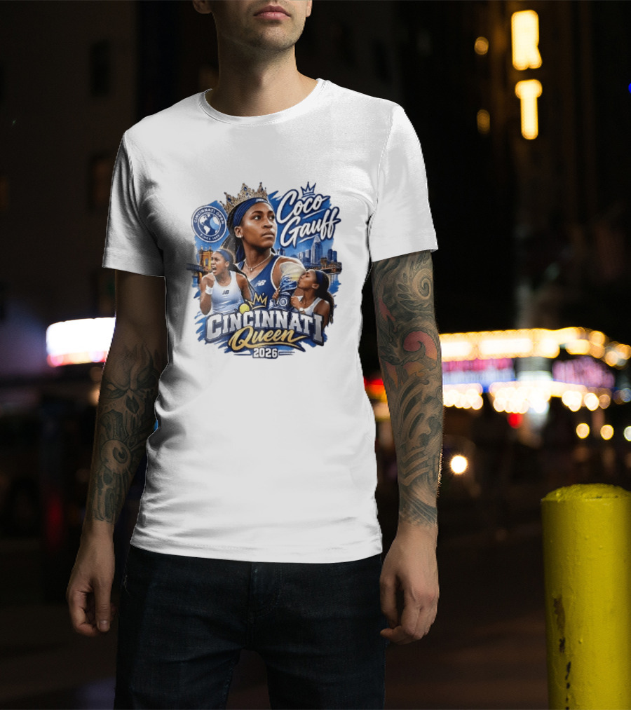 Coco Gauff Cincinnati Queen 2026 Tennis Champion Crowned Skyline T-Shirt