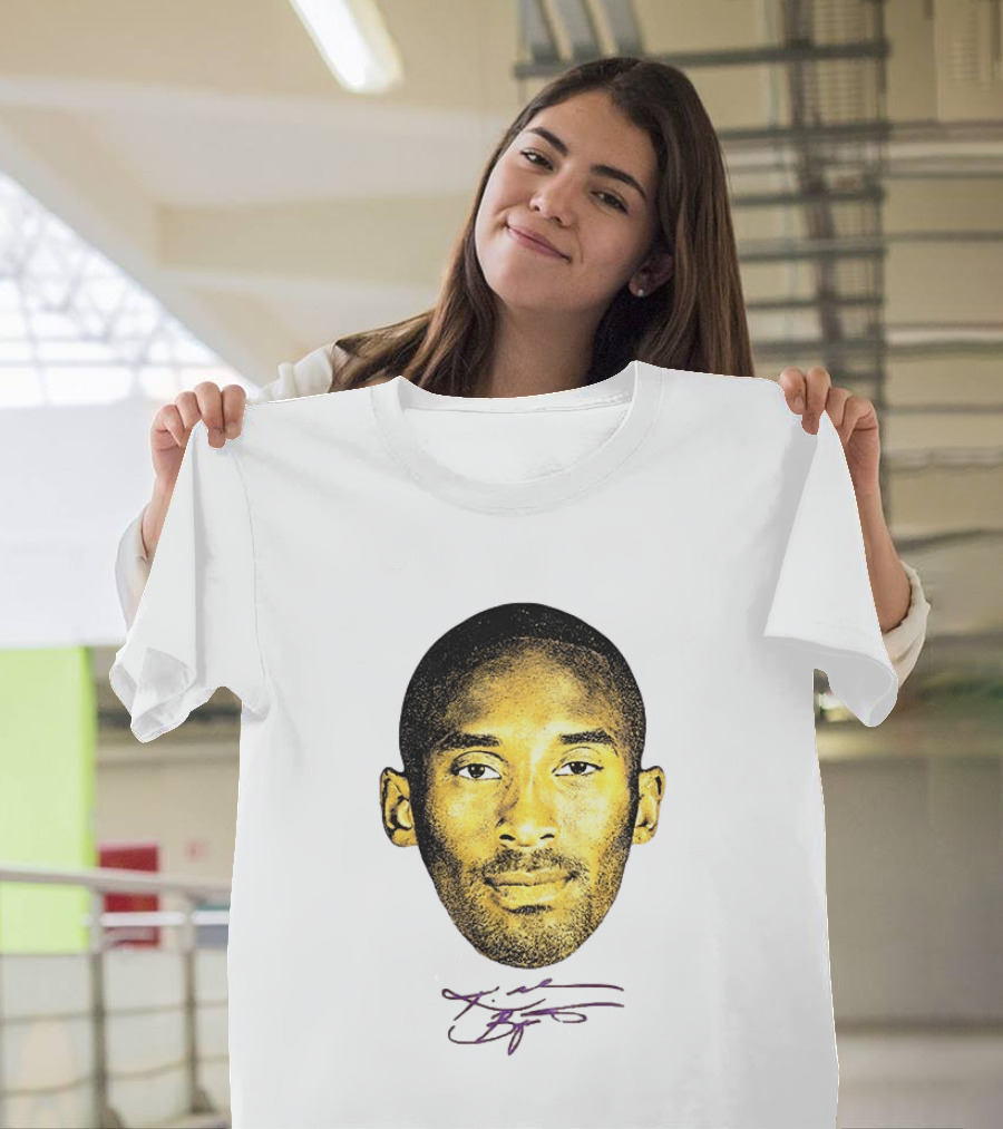 Kobe Bryant Los Angeles Lakers Basketball Legend Face Signature T-Shirt