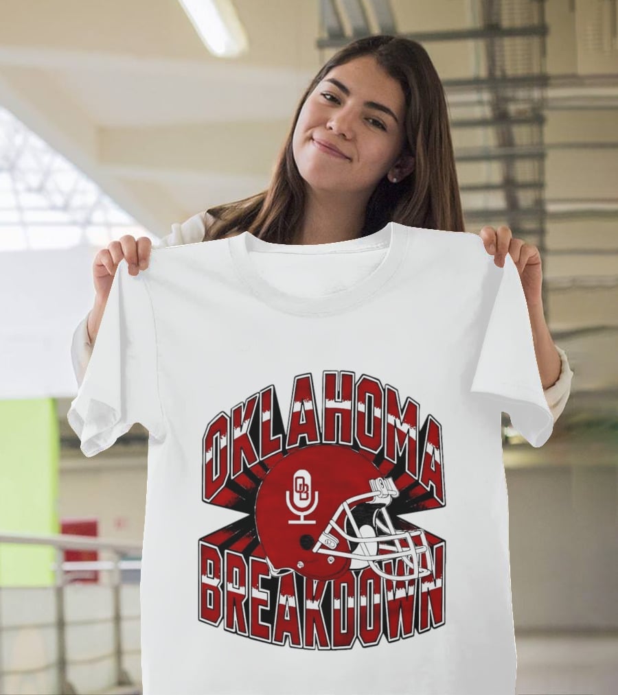 Oklahoma Breakdown Football Helmet OB Podcast T-Shirt