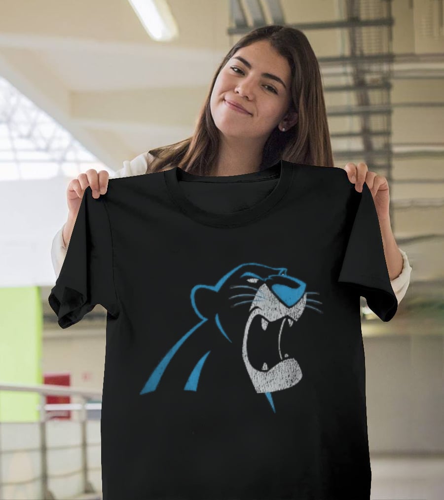 Carolina Panthers Distressed Snarling Panther NFL Team Spirit T-Shirt