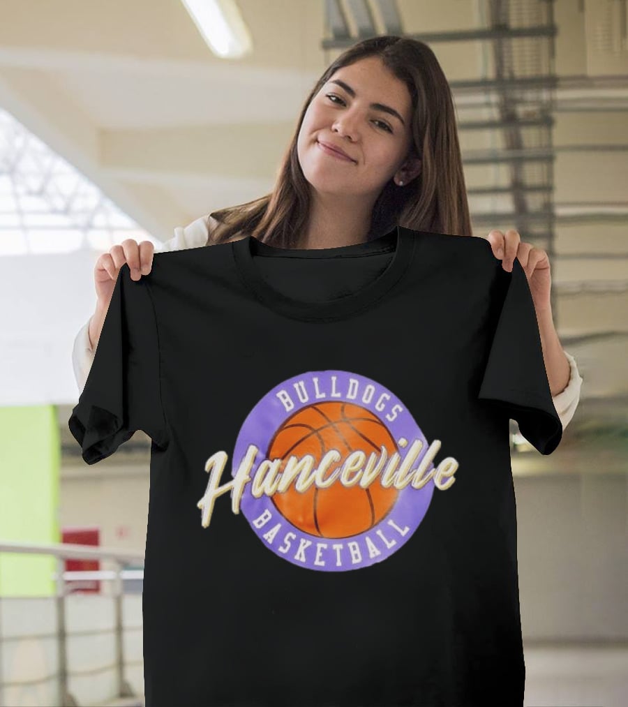 Hanceville Bulldogs Basketball Purple Circle Orange Ball T-Shirt