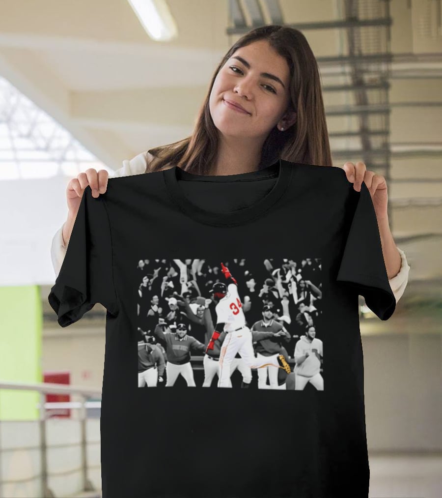 David Ortiz 34 Boston Red Sox Baseball Celebration Moments T-Shirt