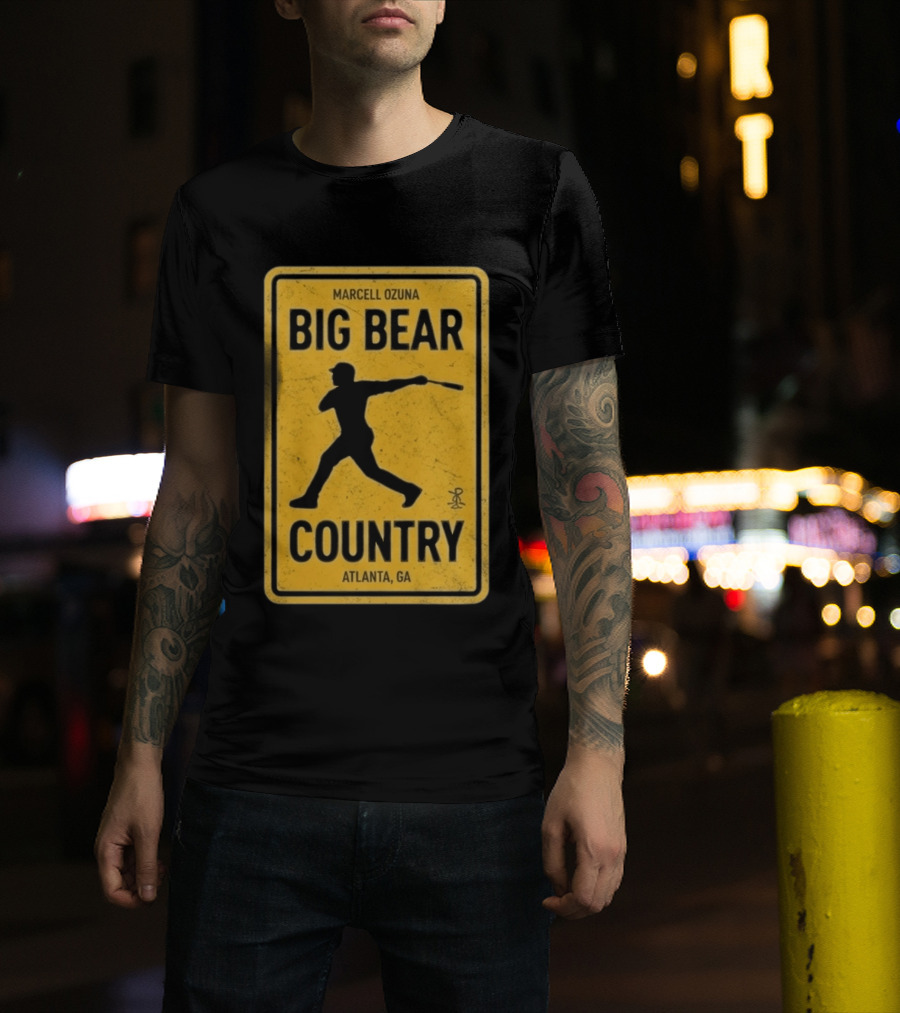 Marcell Ozuna Big Bear Country Atlanta GA Retro Baseball T-Shirt