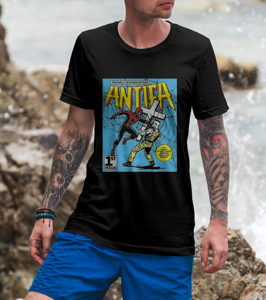 Friendly Neighbourhood Antifa Spider Man Punch 1st Issue T-Shirt