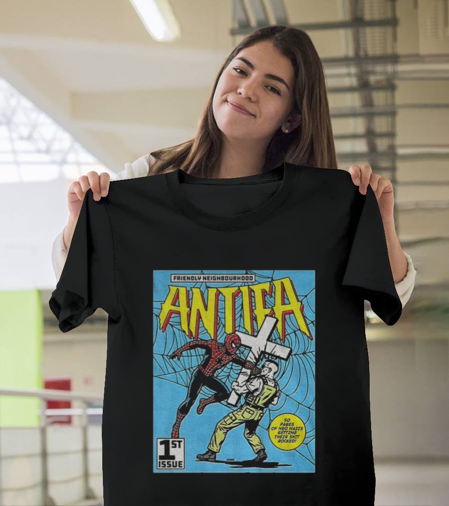 Friendly Neighbourhood Antifa Spider Man Punch 1st Issue T-Shirt