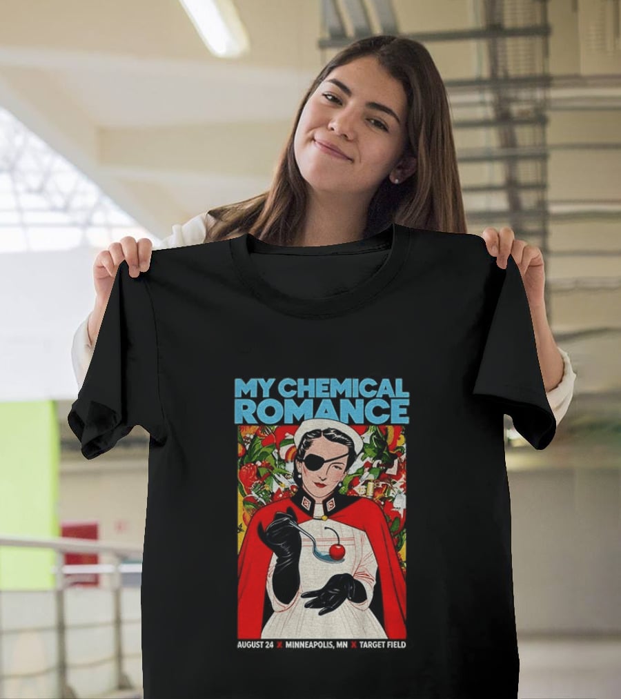 My Chemical Romance Nurse Eye Patch Cherry August 24 Minneapolis Target Field T-Shirt