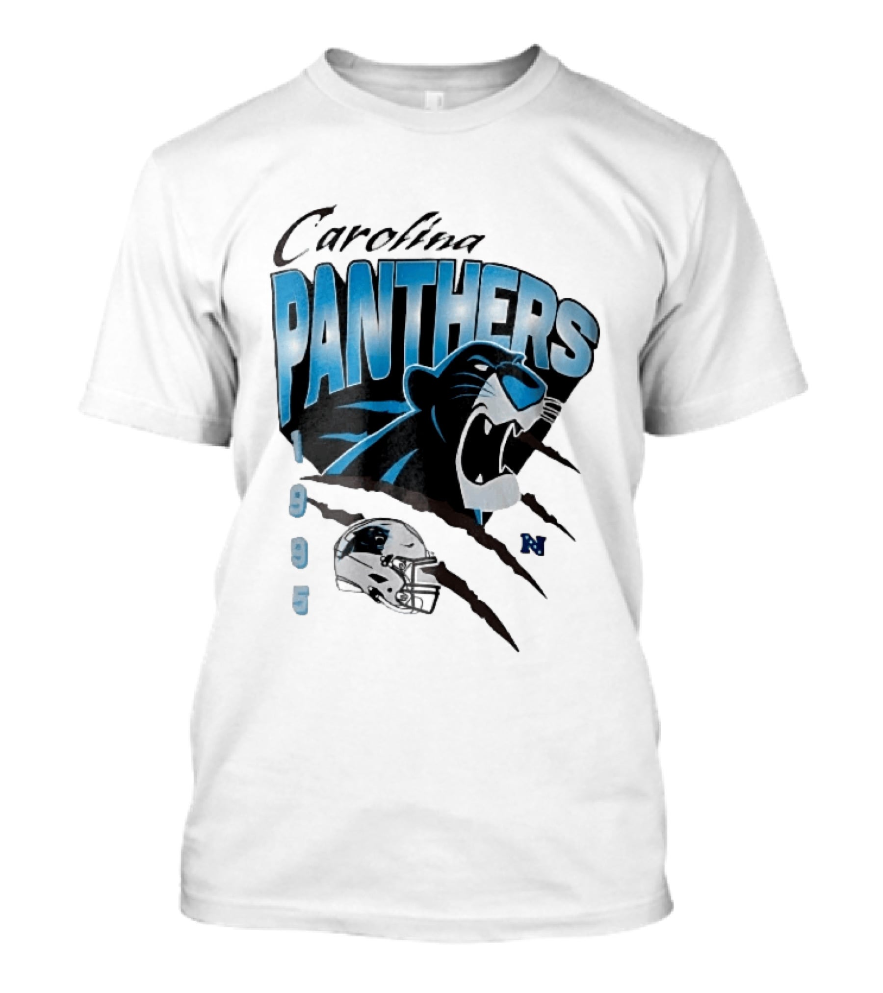 Carolina Panthers 1995 Roaring Head Claw Marks Football Helmet T-Shirt