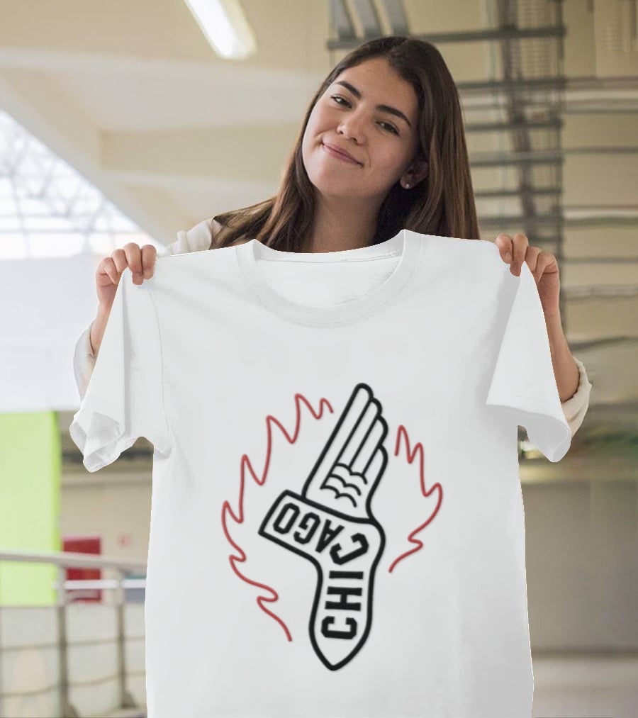 Chicago Winged Sock Baseball Flame T-Shirt