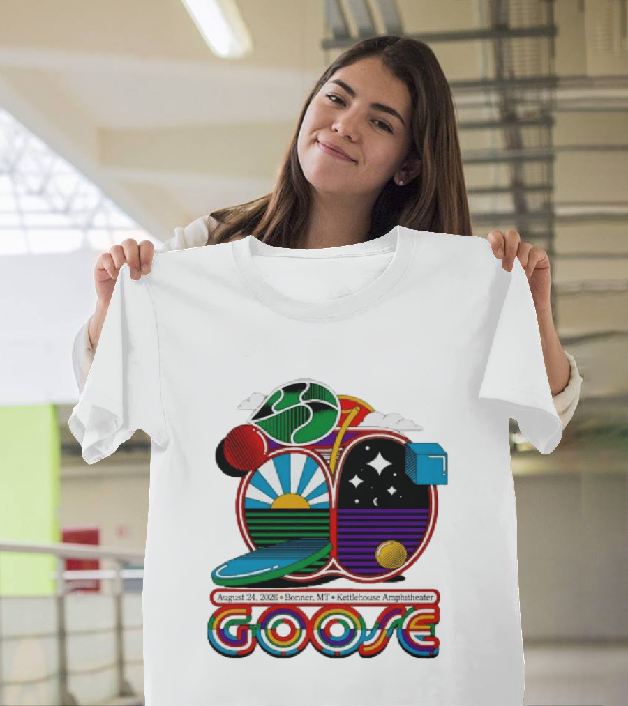 Goose Band Concert Kettlehouse Amphitheater Bonner MT August 24 2026 T-Shirt