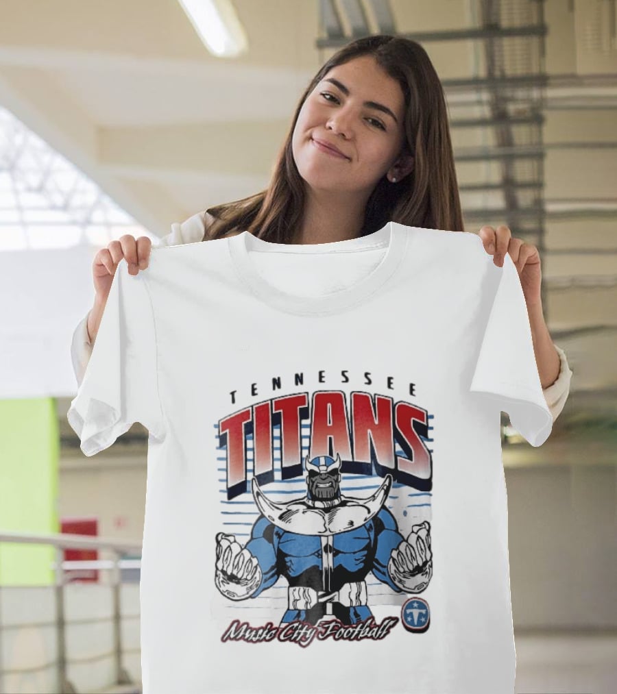 Tennessee Titans Music City Football Cartoon Comic Armor T-Shirt